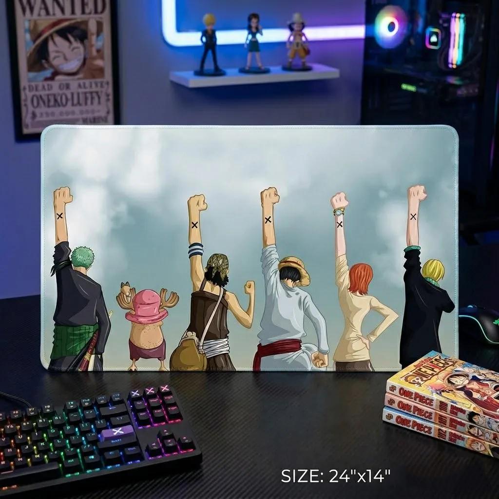 One Piece TCG Playmat - Alabasta Farewell X Mark Straw Hat Crew - Zoned TCG Mat - Luffy Zoro Nami Sanji - Custom Anime Desk Mat Gift
