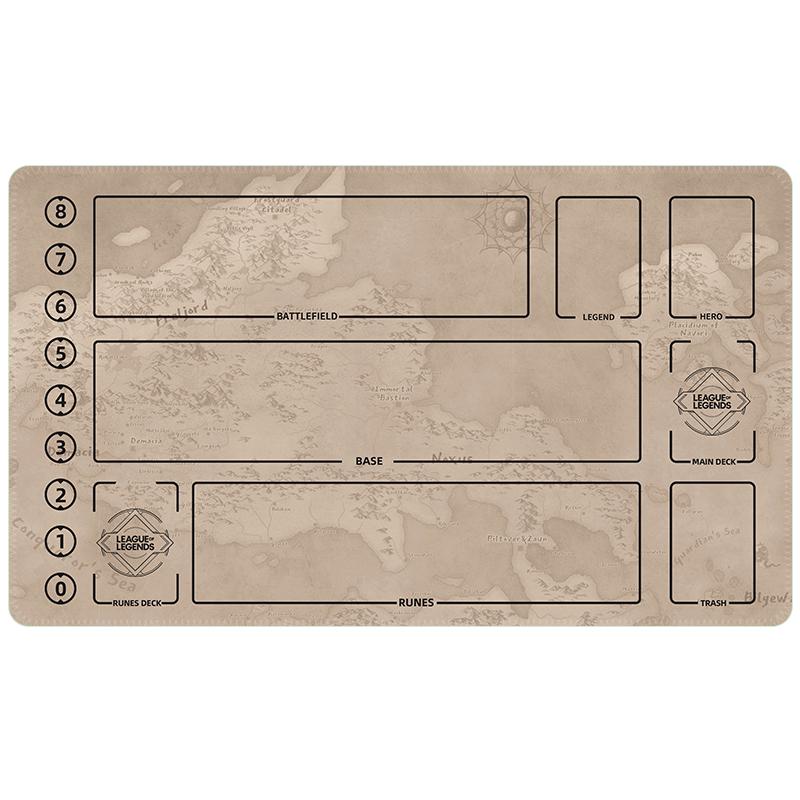 League of Legends Playmat – Riftbound Battlefield TCG Gaming Mat with Zones 24 x 14 in Tournament Style
