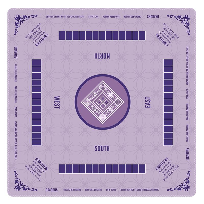 Modern Navy Blue Mahjong Mat with Charleston Rules