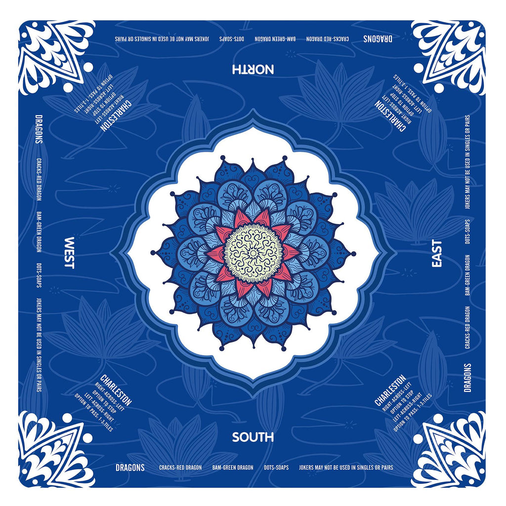 Mandala Mahjong Mat with Instructions, NMJL Play Mat with Charleston Rules, Mahjong Accessories