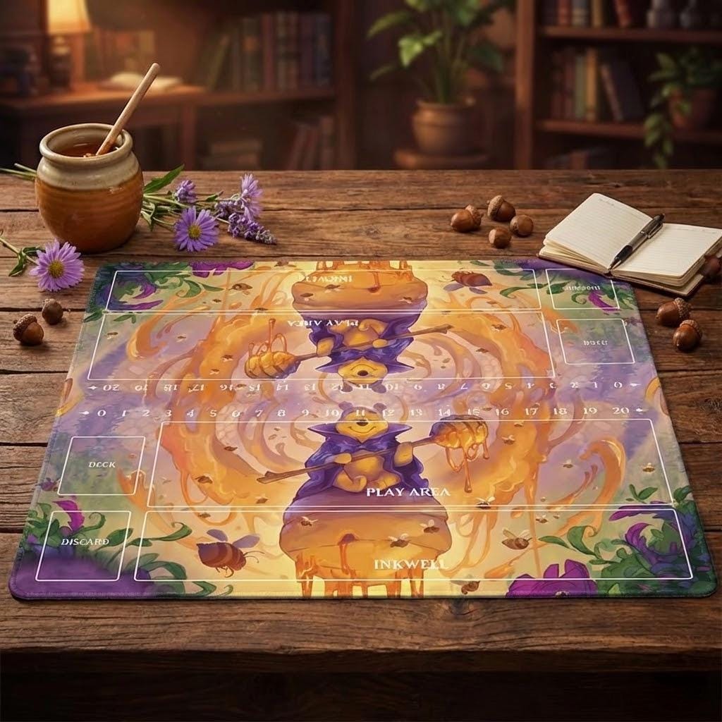 Duo Lorcana Playmat | 2 Player TCG Battle Mat | Multi-Color Lorcana Duo Mat | Two-Player Layout | 24 x 24 inches