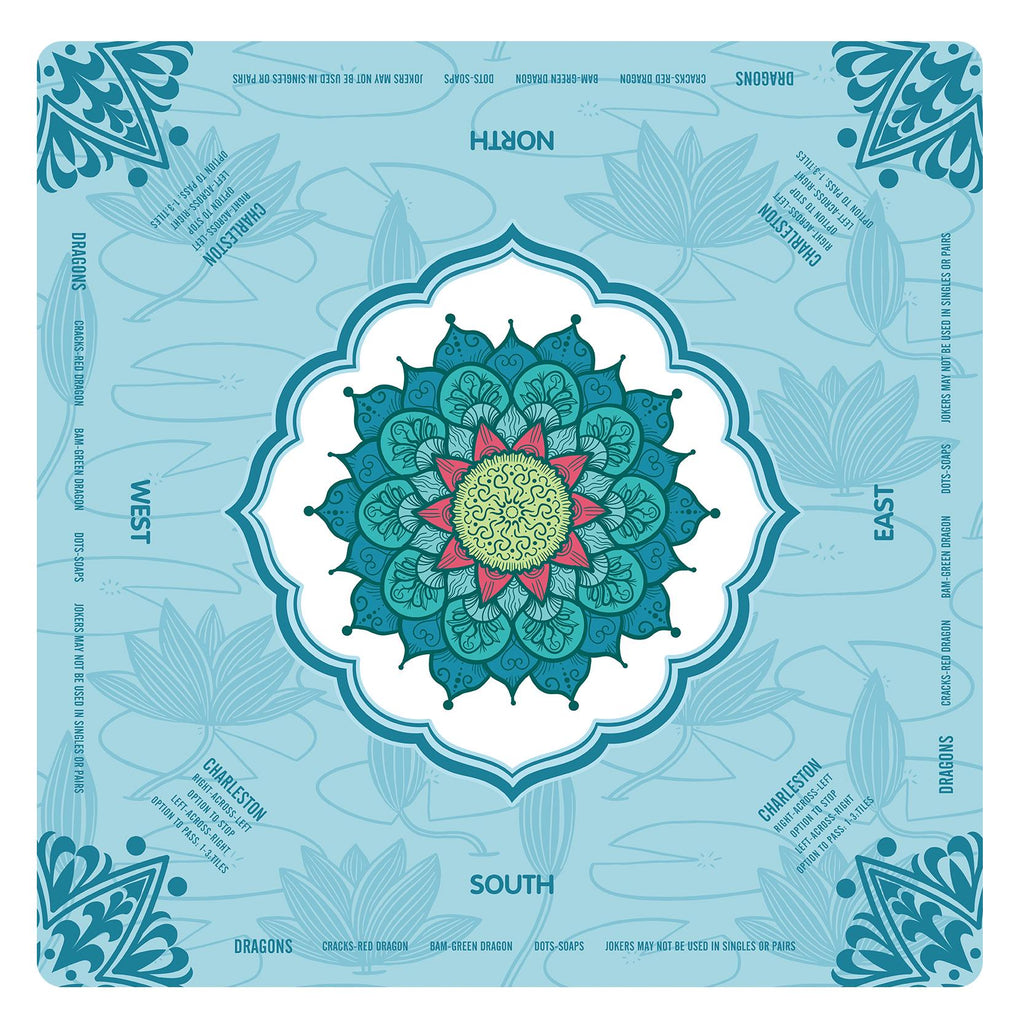 Mandala Mahjong Mat with Instructions, NMJL Play Mat with Charleston Rules, Mahjong Accessories