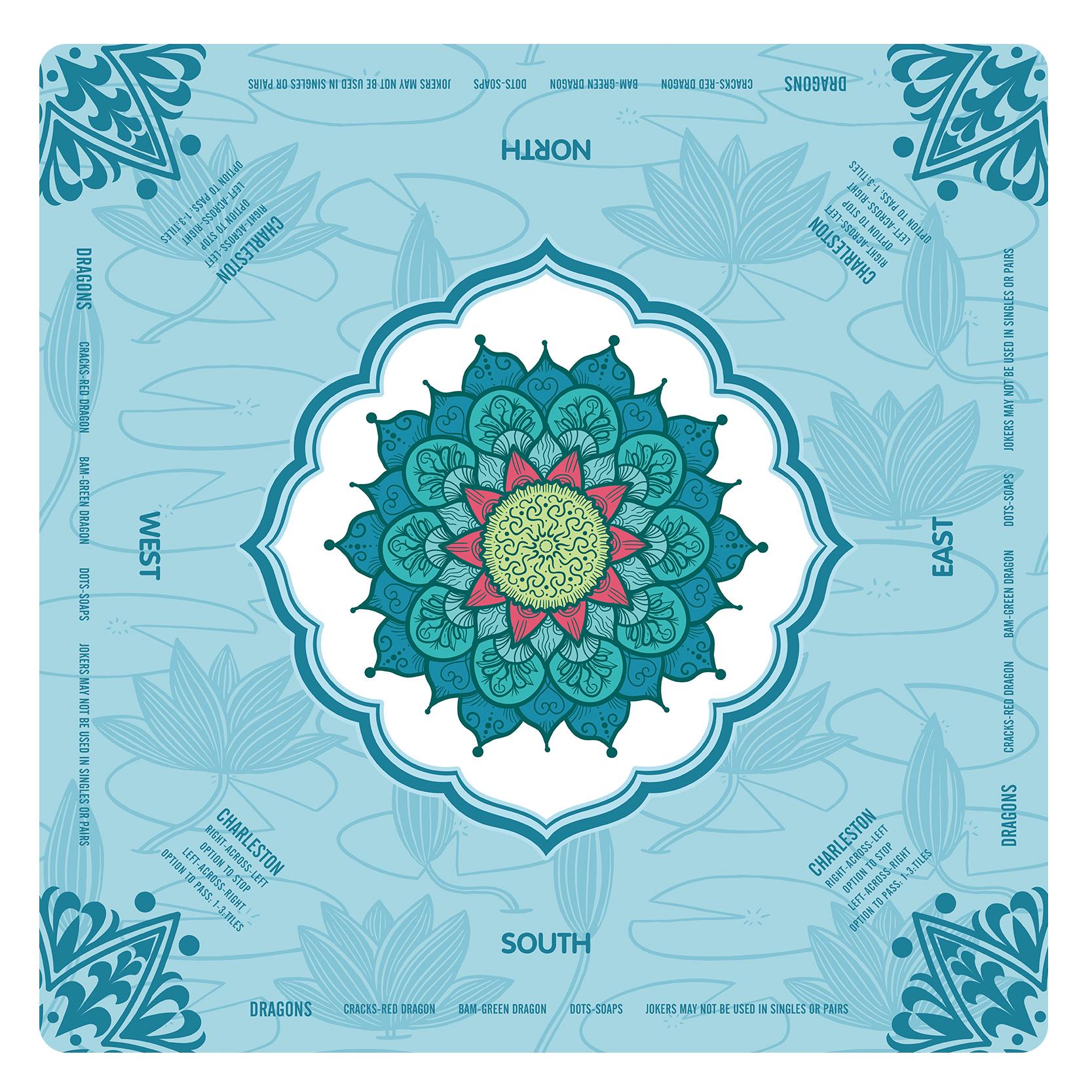 Mandala Mahjong Mat with Instructions, NMJL Play Mat with Charleston Rules, Mahjong Accessories