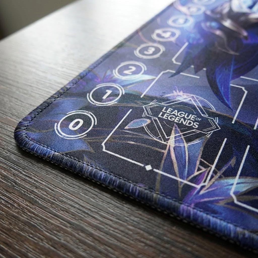 Zed Prestige Spirit Blossom League of Legends Riftbound Playmat | Trading Card Game Pad | LOL Desk Mat | 24" x 14" inches Stitched Edges
