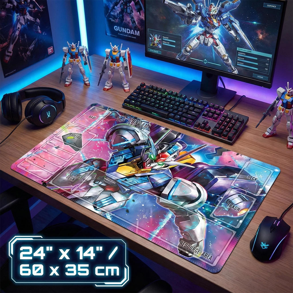Gundam Aerial Card Game Playmat | Witch from Mercury Zones 24x14 | Mecha Mobile Suit TCG Mat | Custom Anime Desk Mat Gift for Gamers
