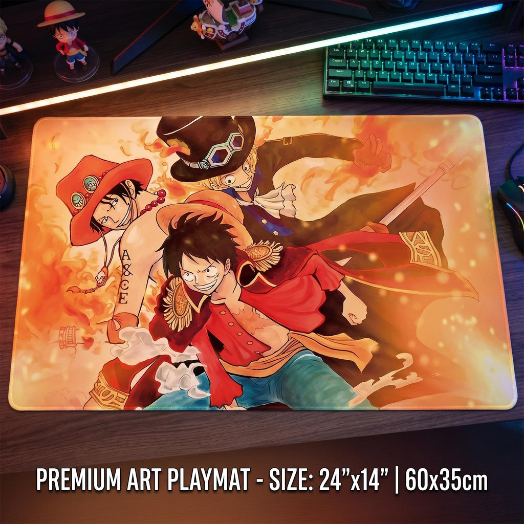 ASL Brothers Luffy Ace Sabo One Piece Playmat