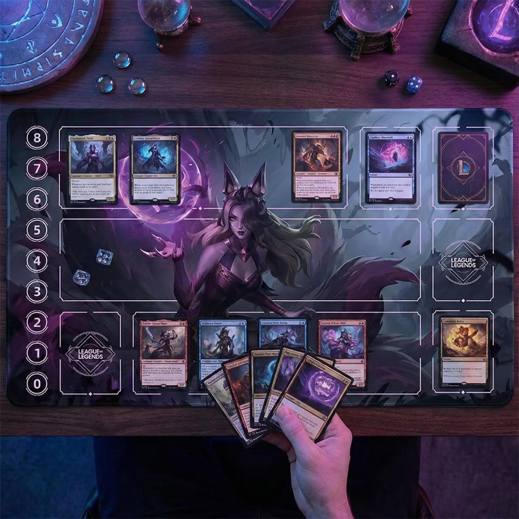 Ahri Riftbound Playmat – League of Legends Inspired TCG Surface (24" x 14")