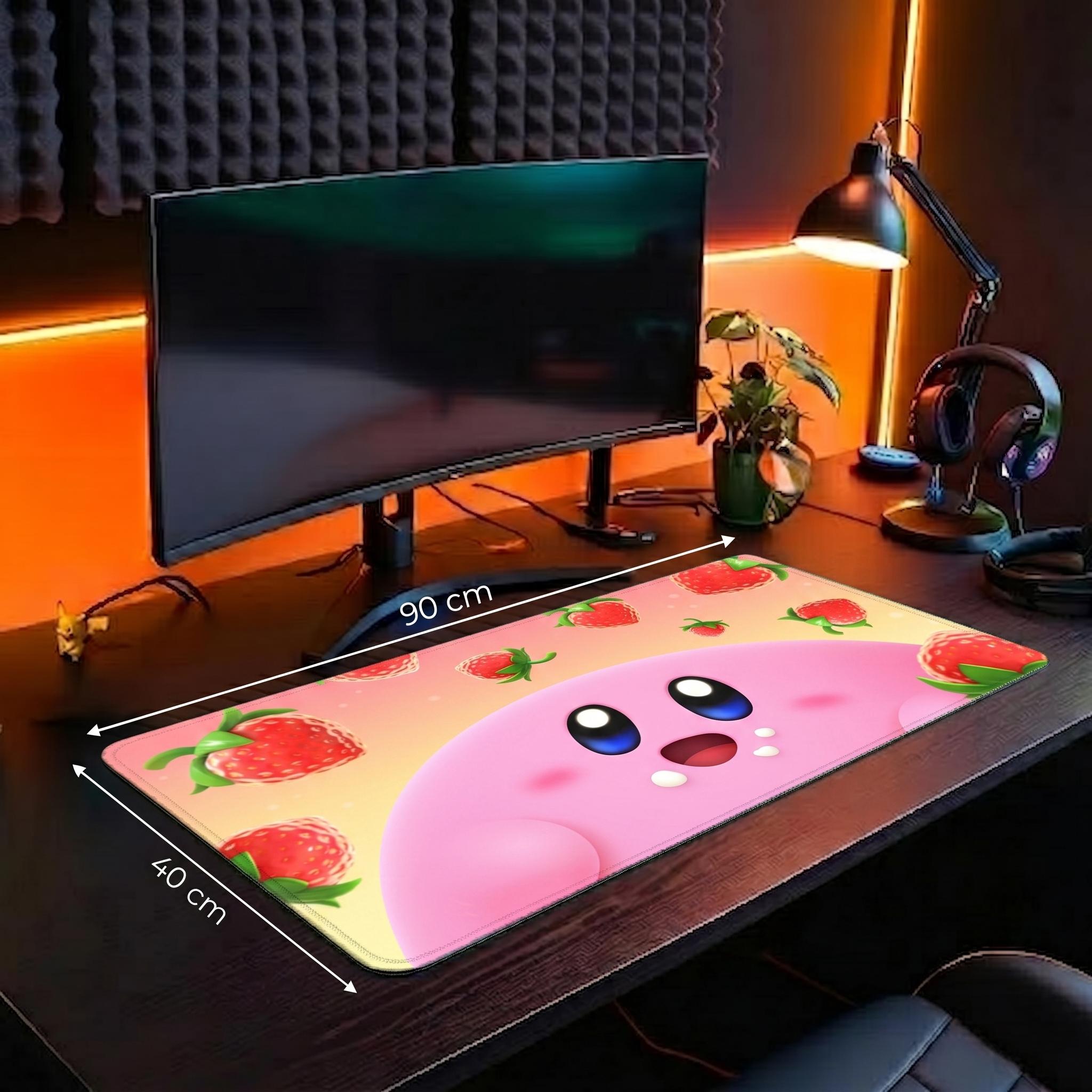 Kirby Pink Strawberry Gaming Desk Mat