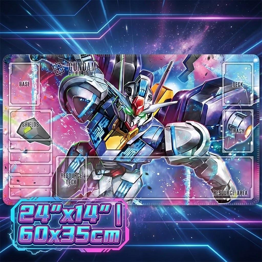 Gundam Aerial Card Game Playmat | Witch from Mercury Zones 24x14 | Mecha Mobile Suit TCG Mat | Custom Anime Desk Mat Gift for Gamers