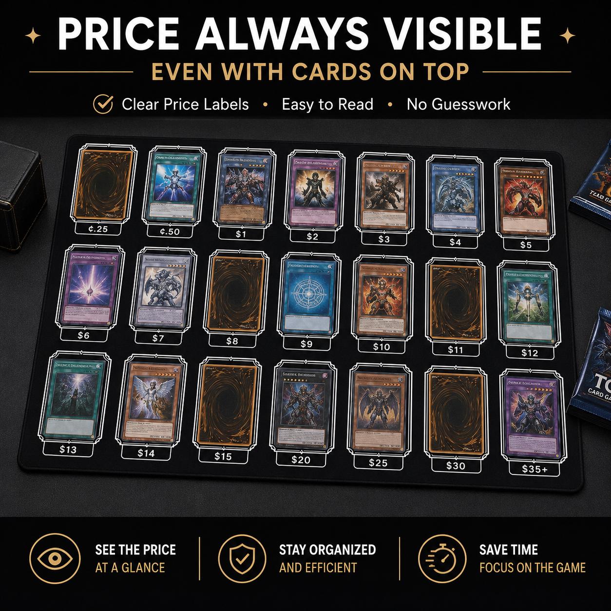 Playmat for TCG Card Pricing | Card Mat Organizer | TCG Selling Mat | Card Vendor Organizer | Game Store Accessory | Collector Sorting