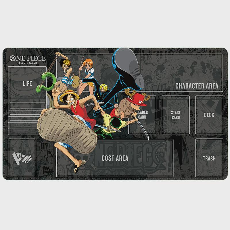 One Piece TCG Playmat with Card Zones | Straw Hat Crew Custom TCG Desk Mat | Luffy Zoro Sanji Nami Chopper Usopp Card Game Mat, Size 24x14