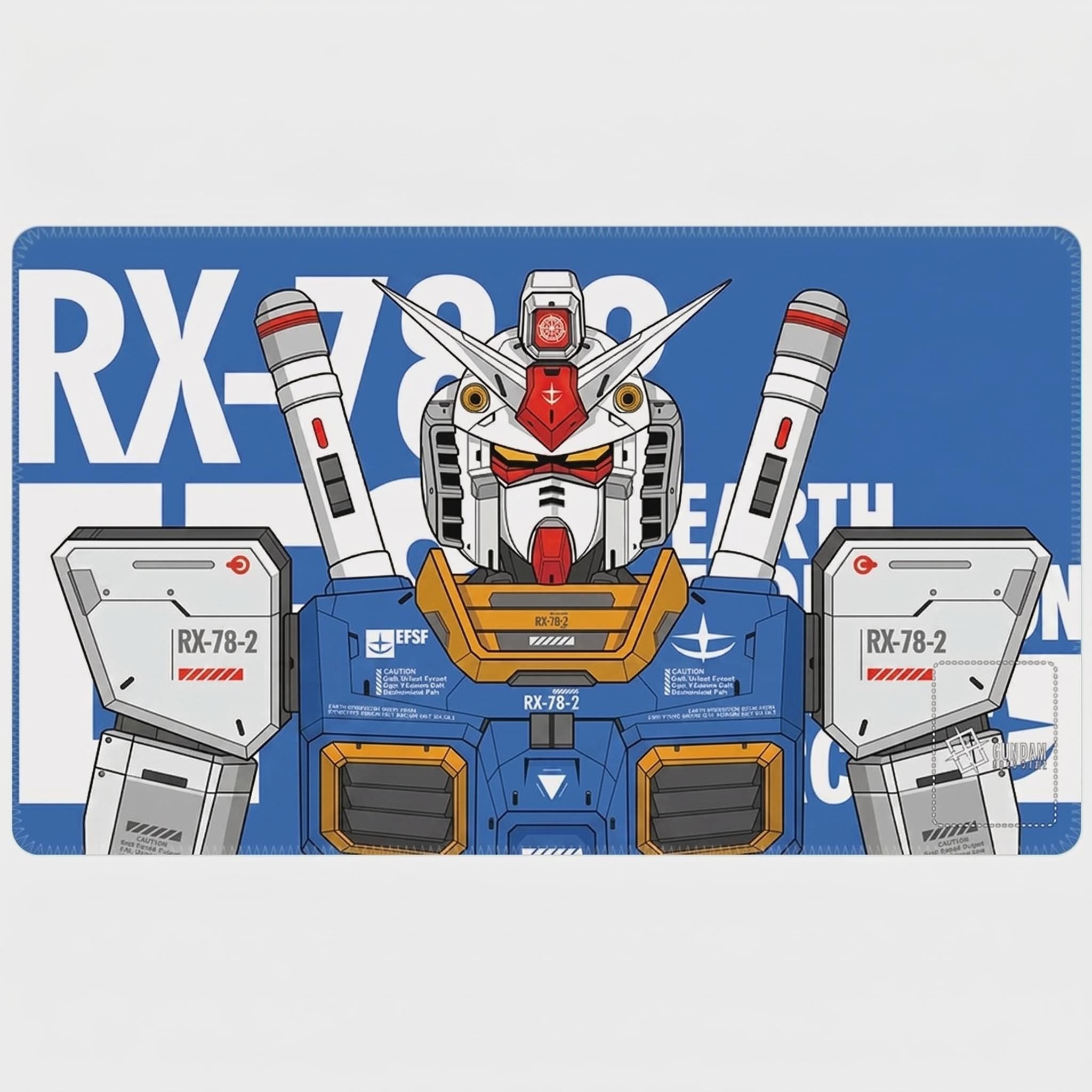 Gundam TCG Playmat with Zones, Anime Desk Mat, RX-78-2 Mobile Suit Card Game Mat, Stitched Edge Gaming Mouse Pad, Mecha Gamer Gift 24x14