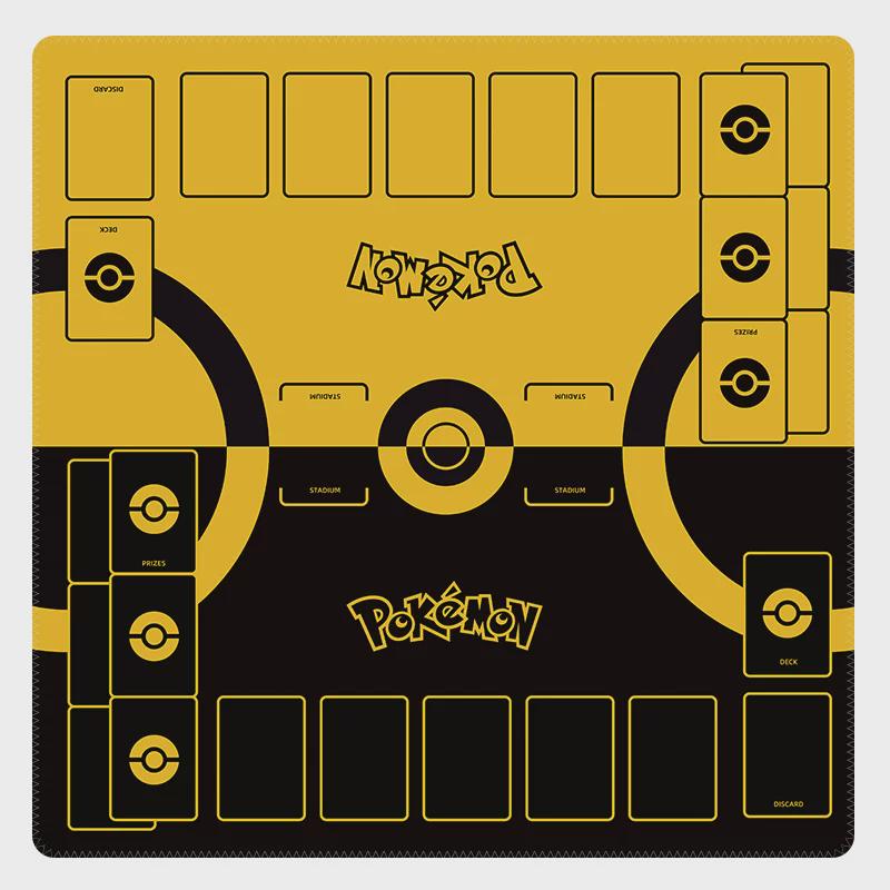 Two Player Pokemon Playmat | Duo TCG PTC Battle Mat | Double Field Resource & Zones |  24 x 24 inches