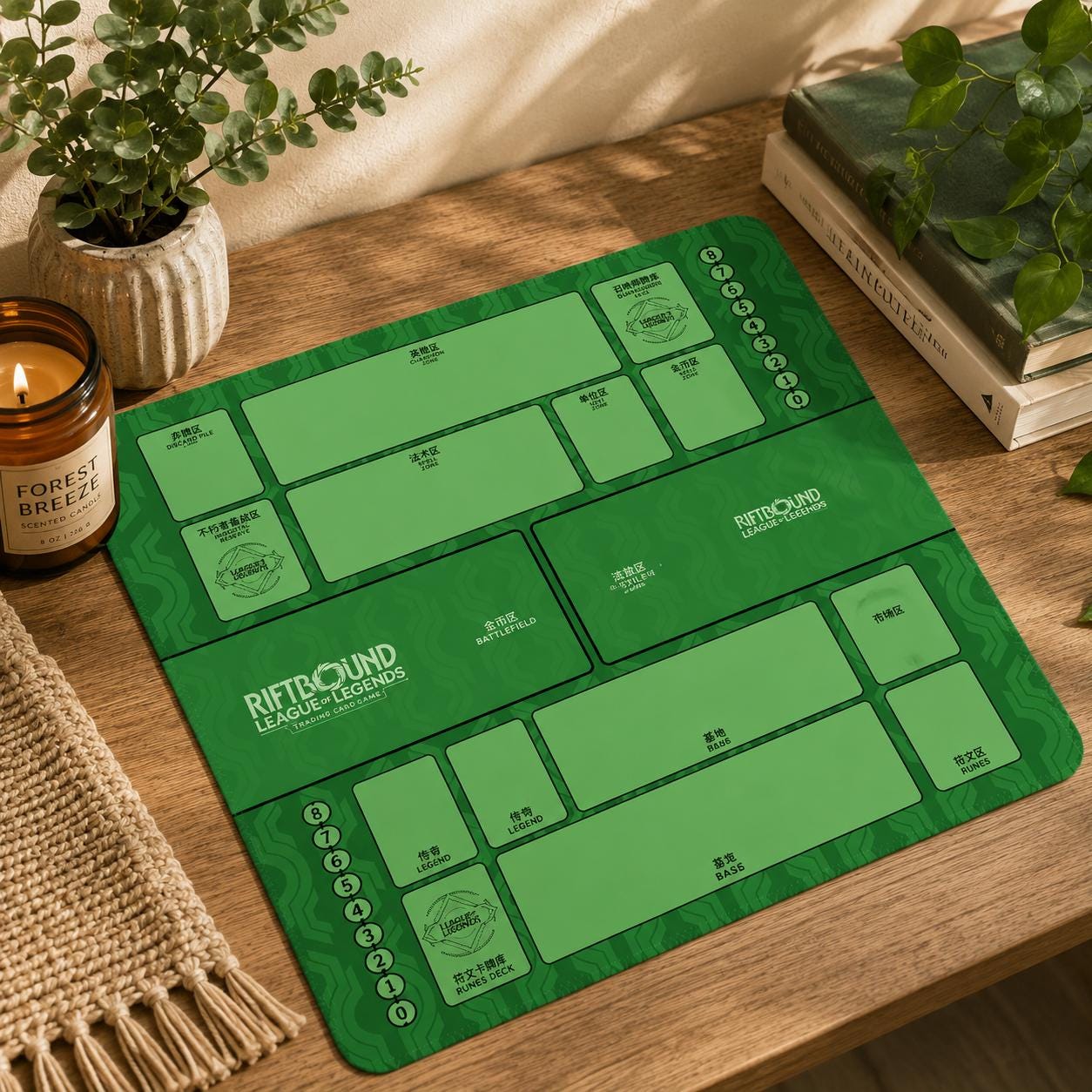 Riftbound Playmat Zone Layout | 2 Player Riftbound Mat | League of Legends TCG Playmat | Tournament Ready Game Mat | Non-Slip Rubber Mat