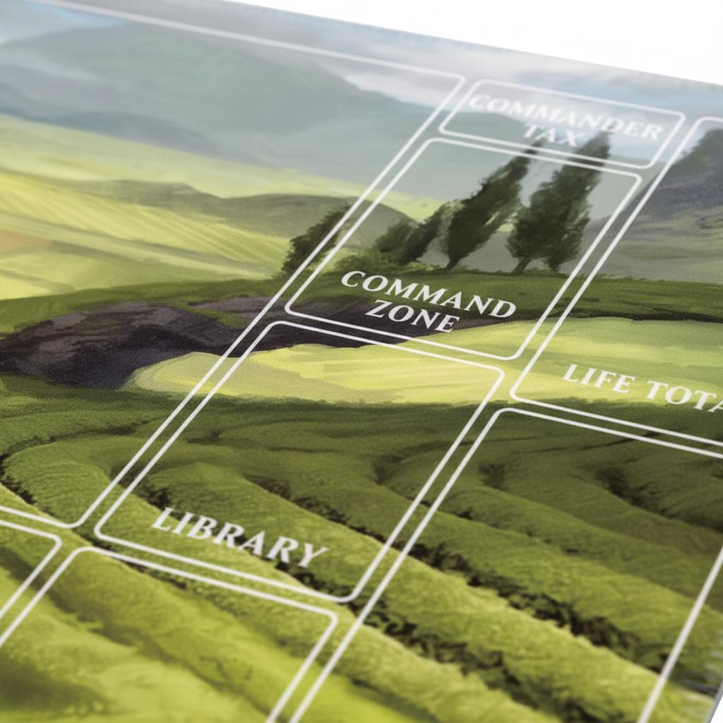 MTG Playmat with Zones, Magic the Gathering Commander Mat, Zoned TCG Desk Mat