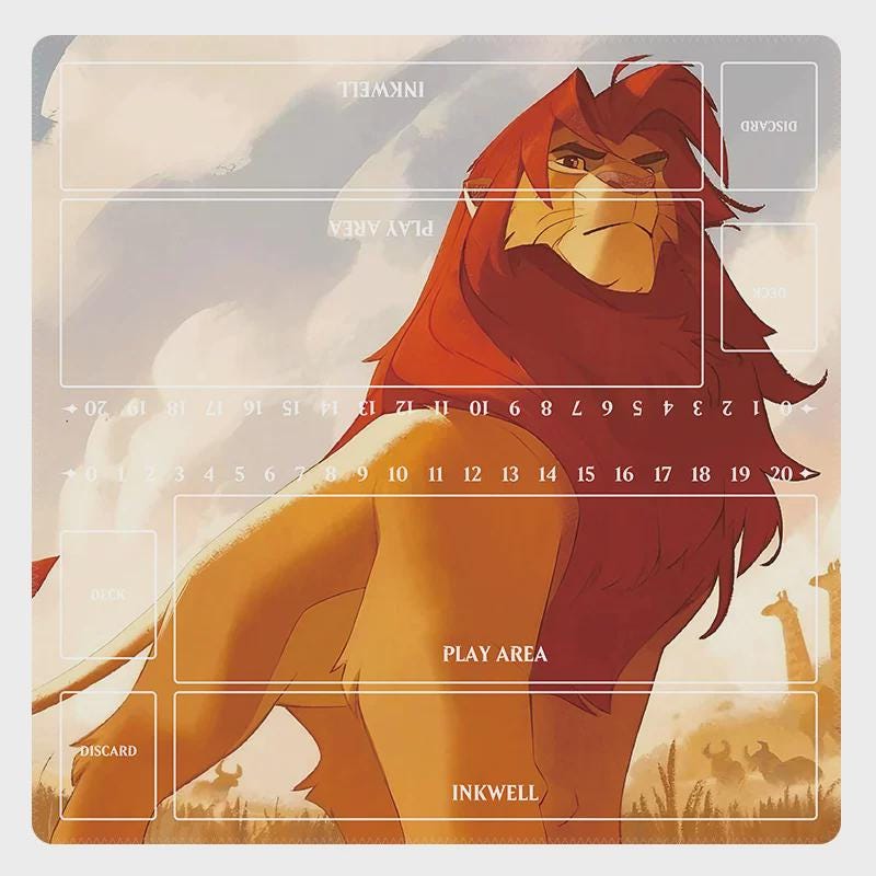 Duo Lorcana Playmat | 2 Player TCG Battle Mat | Multi-Color Lorcana Duo Mat | Two-Player Layout | 24 x 24 inches