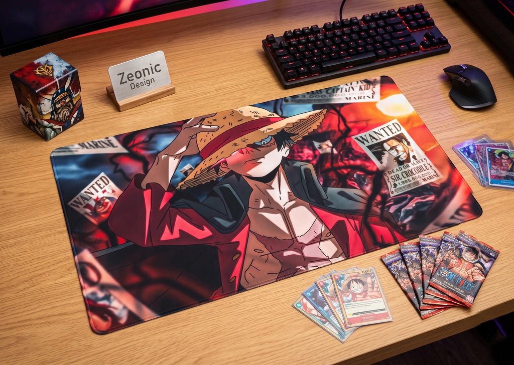 Monkey D. Luffy TCG Playmat, One Piece Card Game Mat, Manga Panel Desk Mat, Anime Mousepad, One Piece TCG Accessory, Gaming Mat
