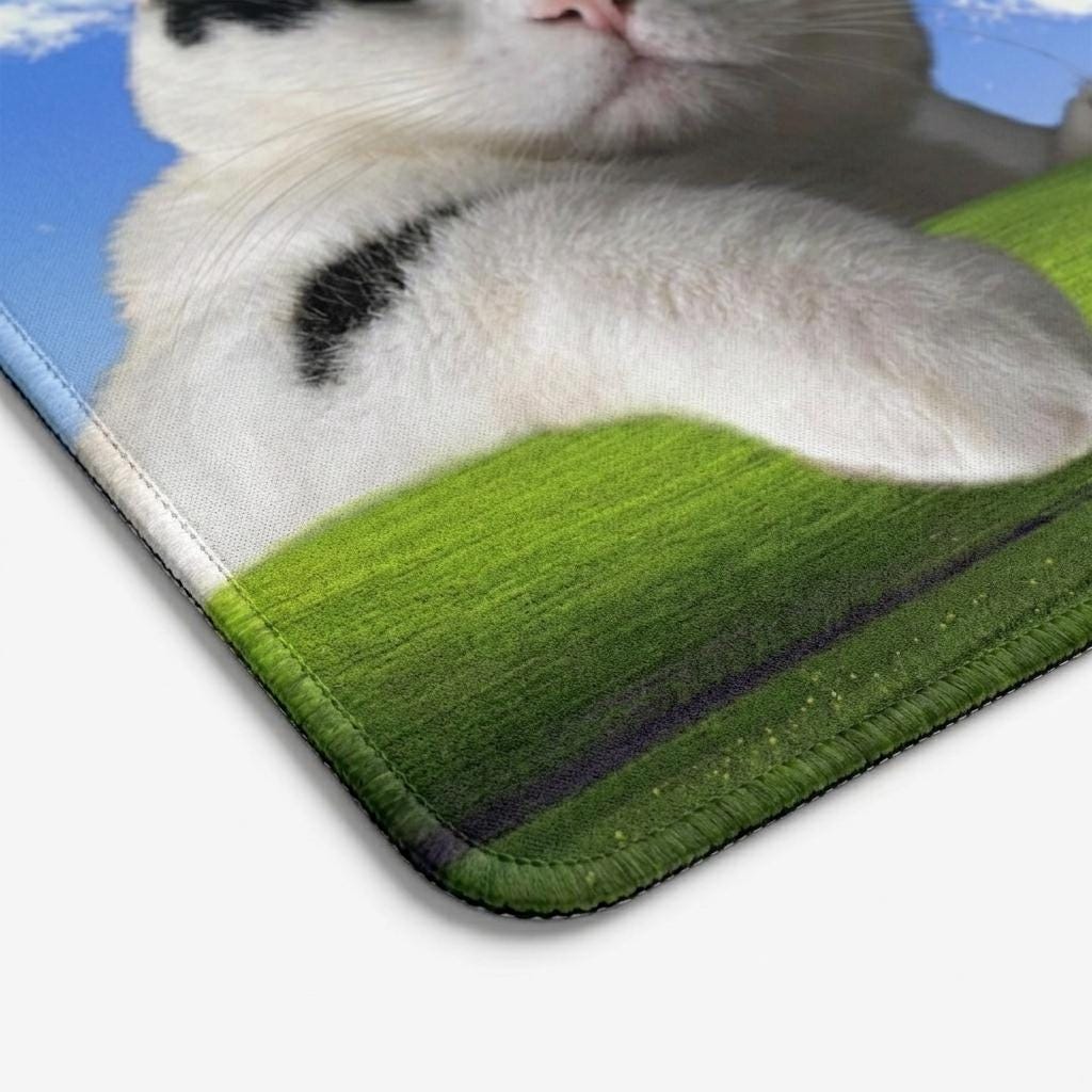 Cat On Windows Home Screen Desk Mat