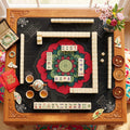 Lotus Flower Mahjong Mat with Instructions | NMJL Play Mat with Charleston Rules | Mahjong Accessories Playmat