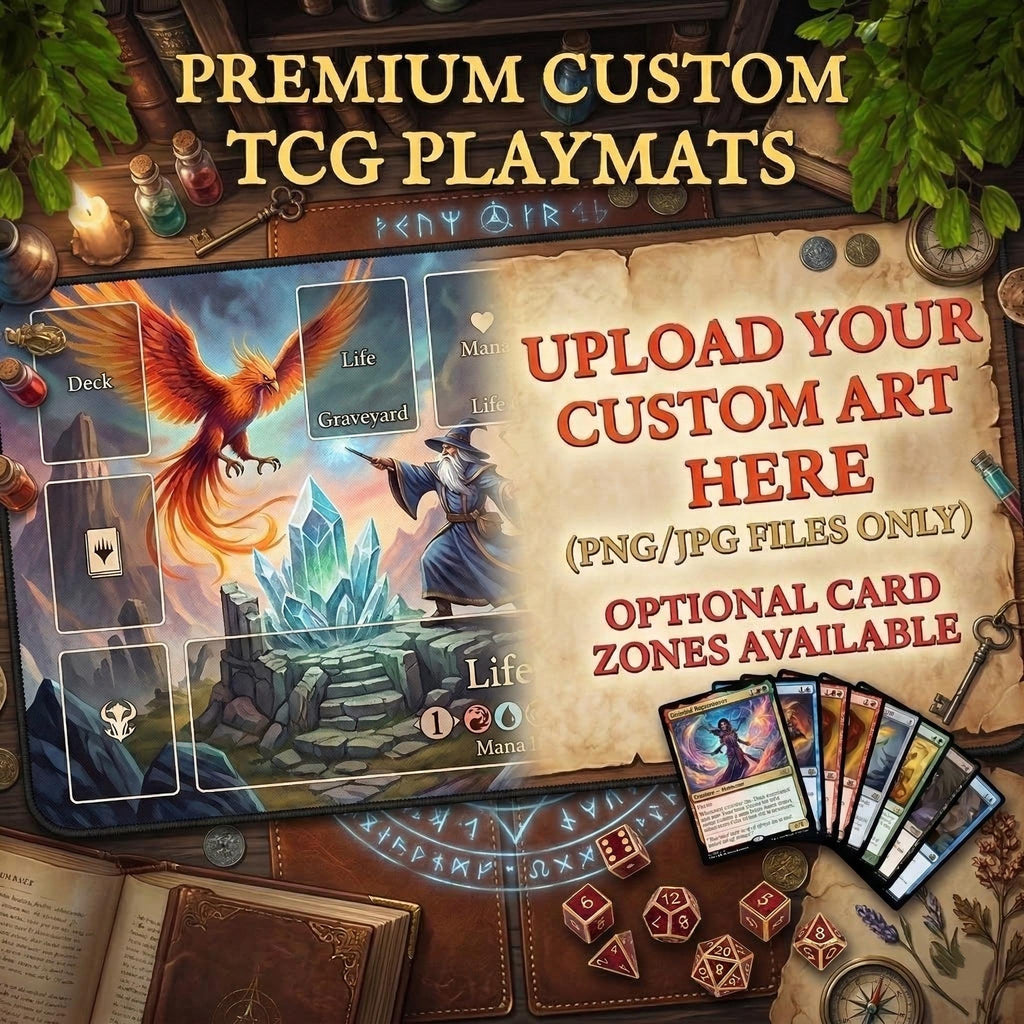 Custom TCG Playmat 24"X14" | Personalized Play Mat | Custom Board Game Mat With Zones | Trading Card Games | Print Your Own Playmat