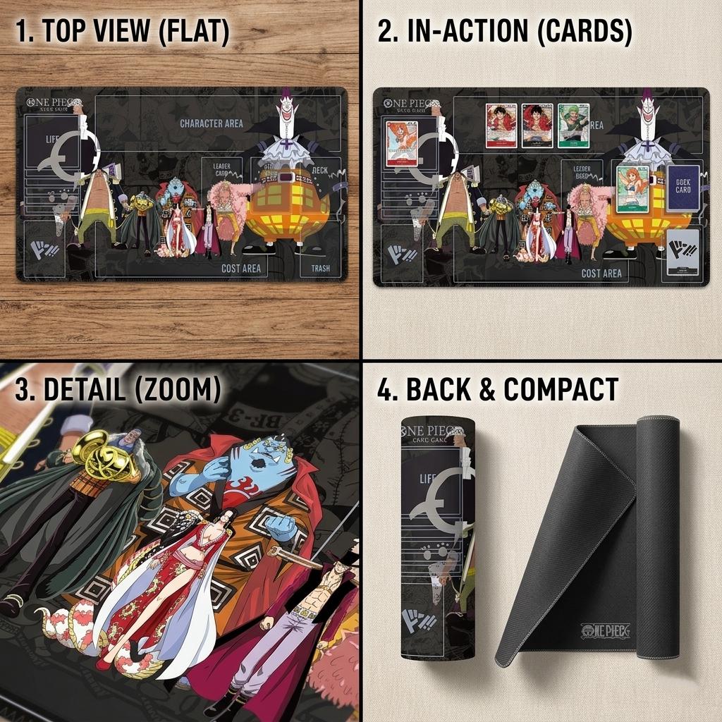 One Piece TCG Playmat, Seven Warlords Custom Card Game Mat, Tournament Size Desk Mat