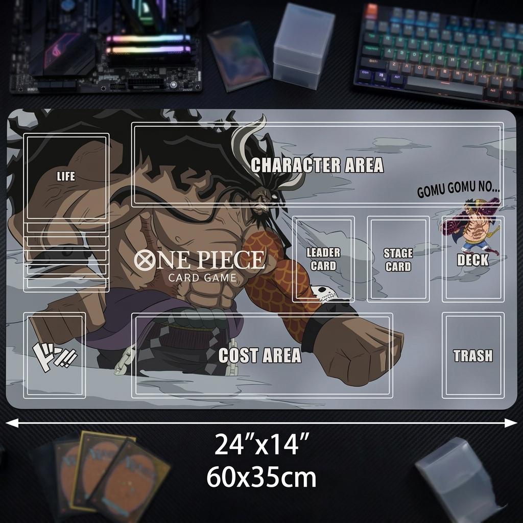 Kaido vs Luffy One Piece Card Game Playmat with Zones | Custom TCG Play Mat | Anime Desk Mat, Mouse Pad | One Piece TCG Playmat,Gifts Gamers
