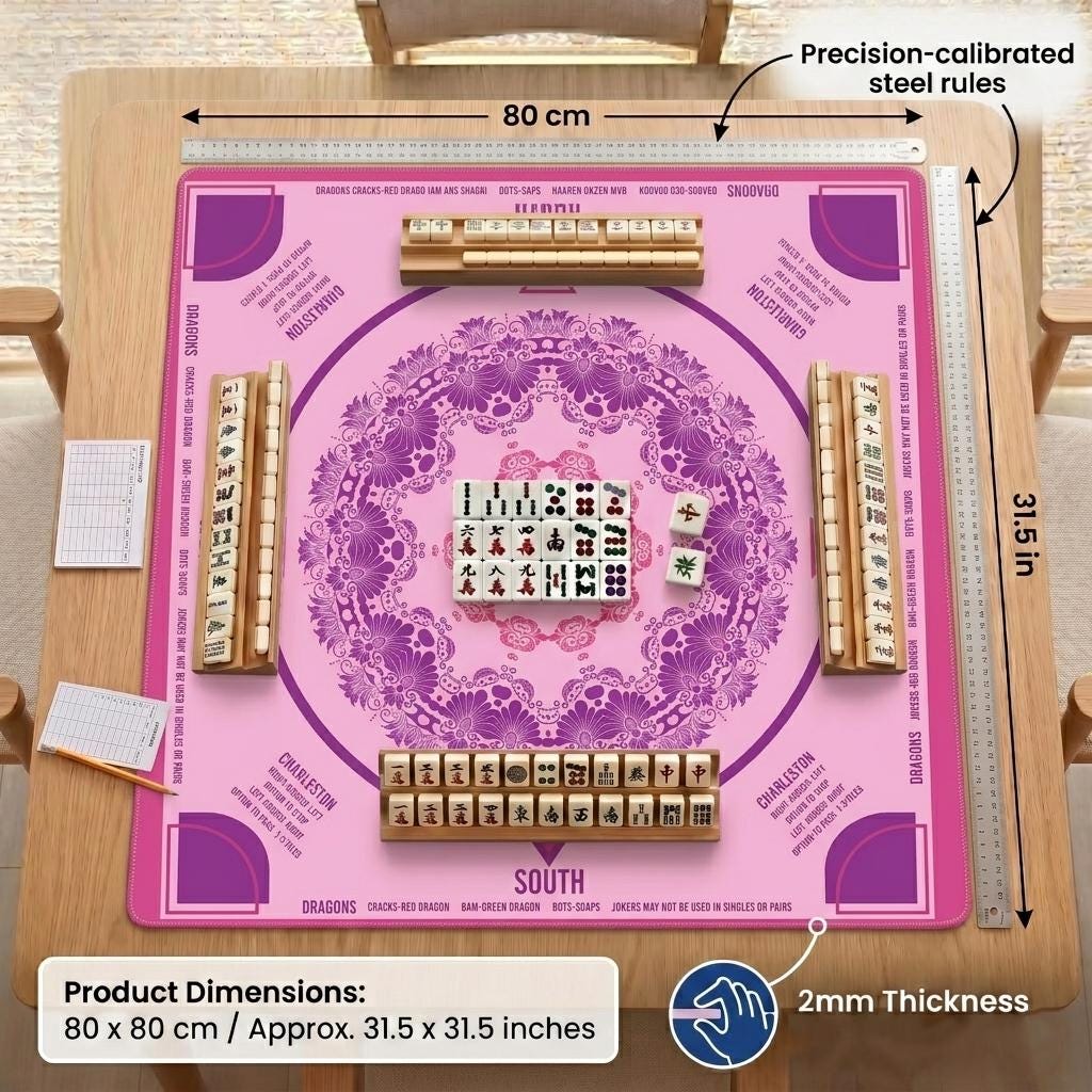 Mahjong Mat with Instructions and Charleston Rules