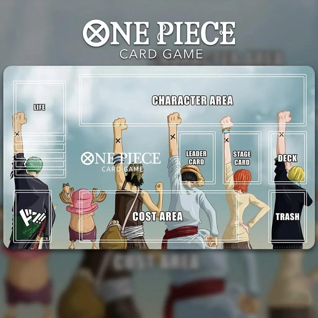 One Piece TCG Playmat - Alabasta Farewell X Mark Straw Hat Crew - Zoned TCG Mat - Luffy Zoro Nami Sanji - Custom Anime Desk Mat Gift