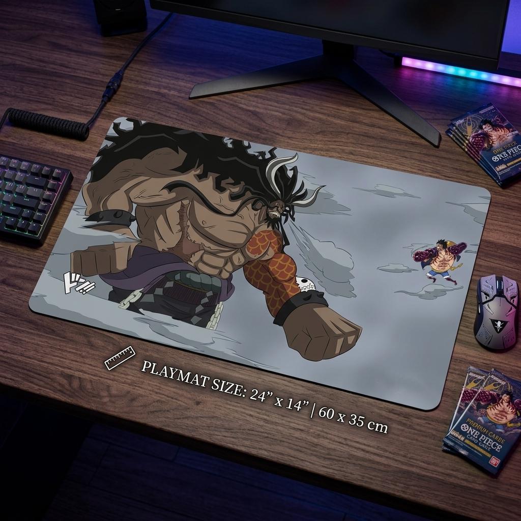 Kaido vs Luffy One Piece Card Game Playmat with Zones | Custom TCG Play Mat | Anime Desk Mat, Mouse Pad | One Piece TCG Playmat,Gifts Gamers