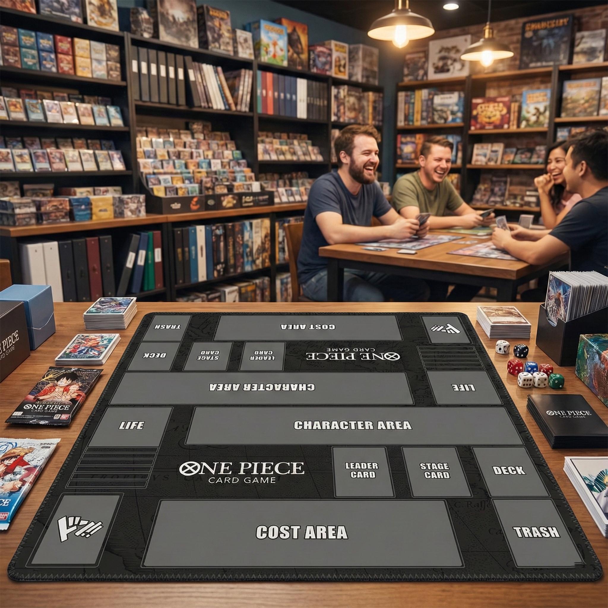 Two Player One Piece Playmat | 2 Player OPCG Battle Mat | Double Duel Layout Mat | 24 x 24"