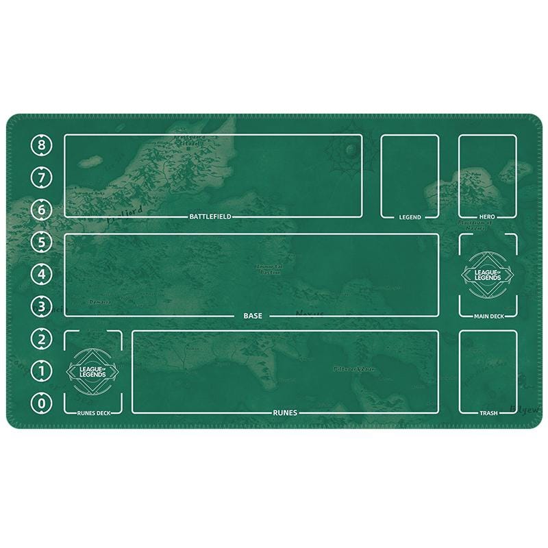 League of Legends Playmat – Riftbound Battlefield TCG Gaming Mat with Zones 24 x 14 in Tournament Style