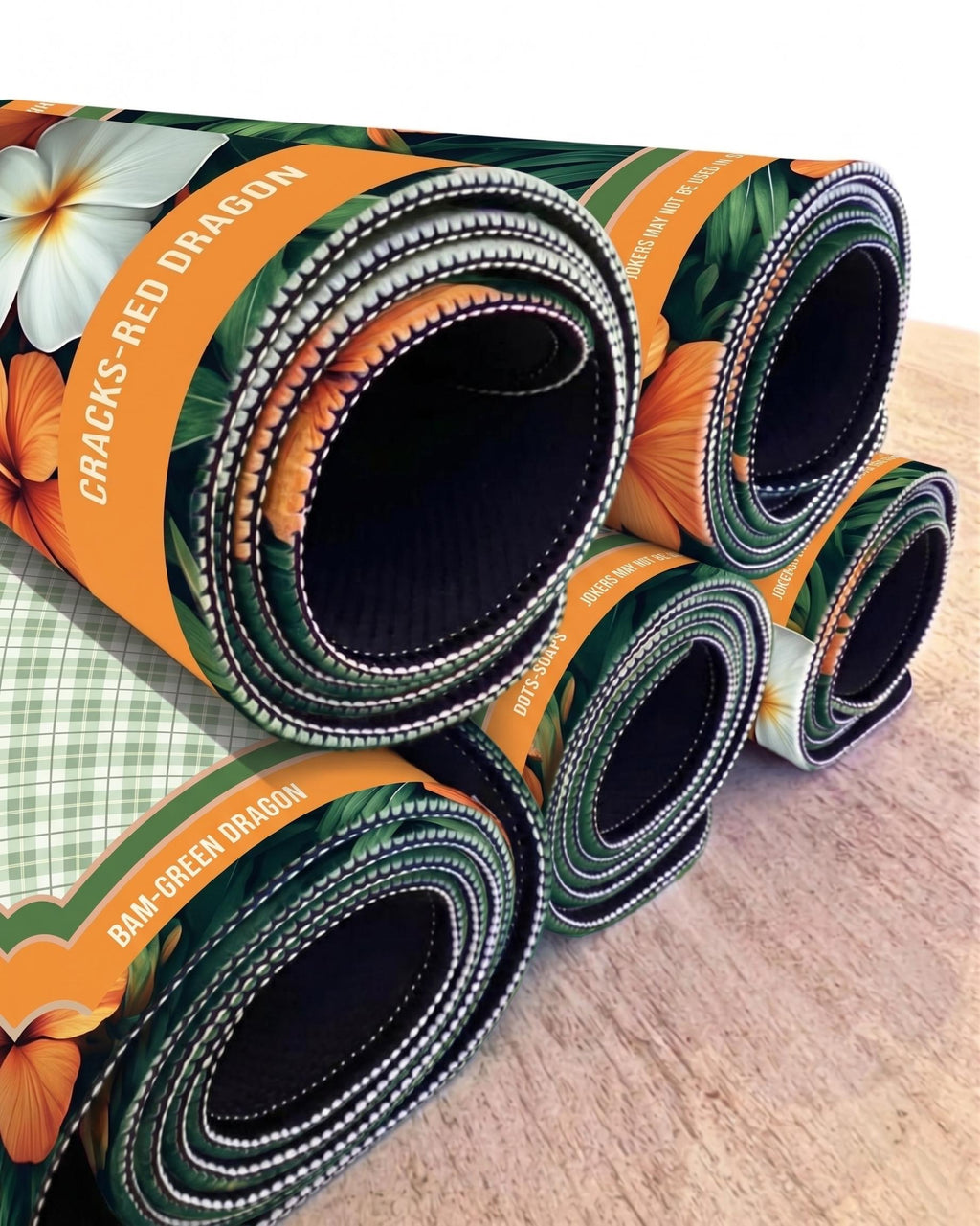 Mahjong Mat Tropical Botanical Plaid Center