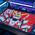 Gundam RX-0 Playmat, Mobile Suit Fandom TCG Desk Mat, 24x14" Trading Card Game Pad