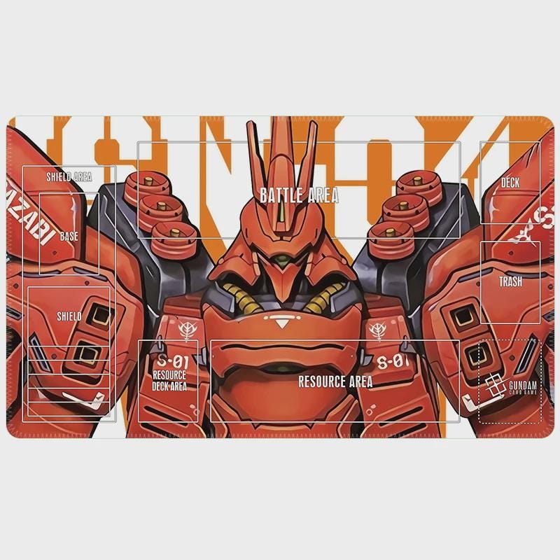 Sazabi Gundam Playmat – Char's Counterattack TCG Gaming Mat (24"x14")