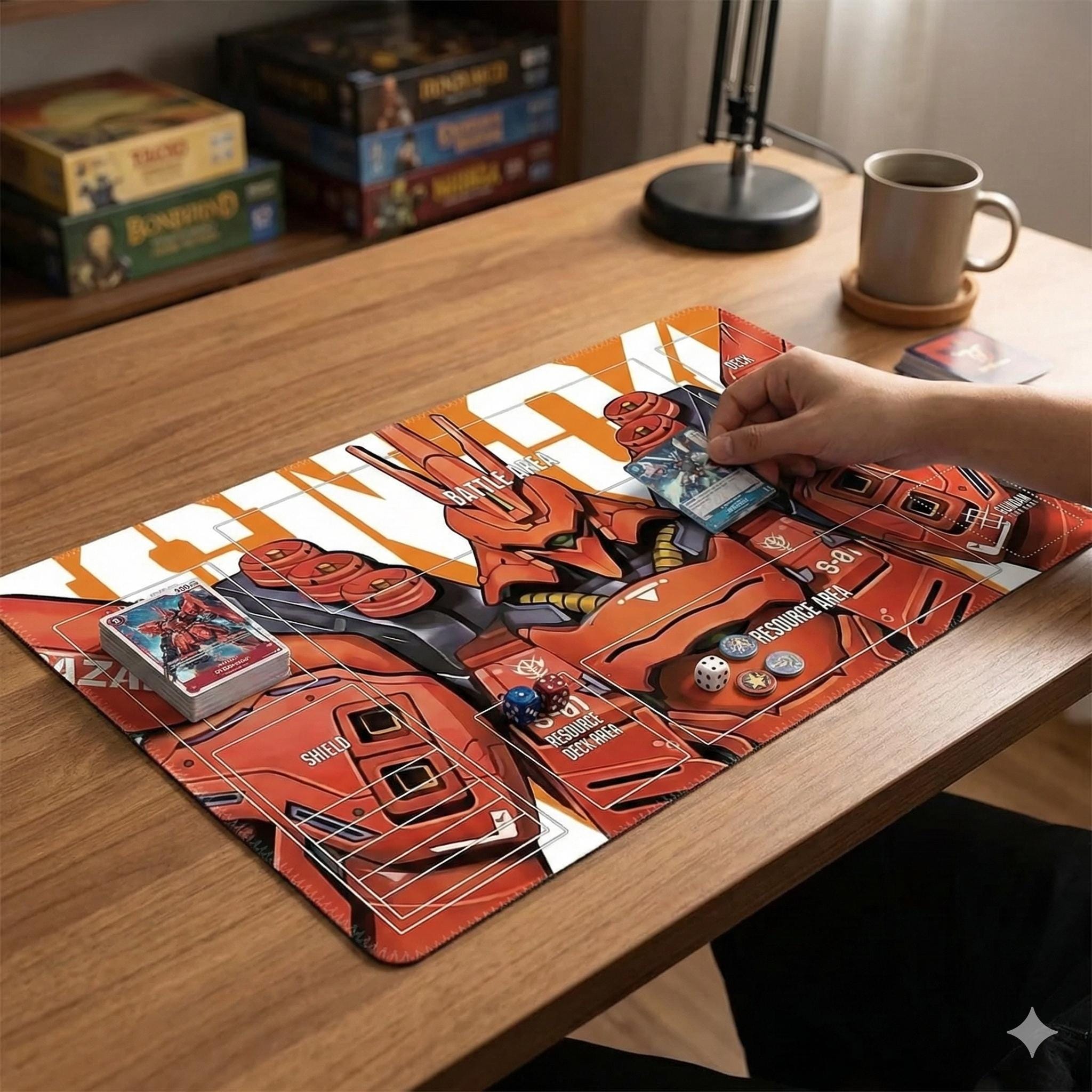 Sazabi Gundam Playmat – Char's Counterattack TCG Gaming Mat (24"x14")
