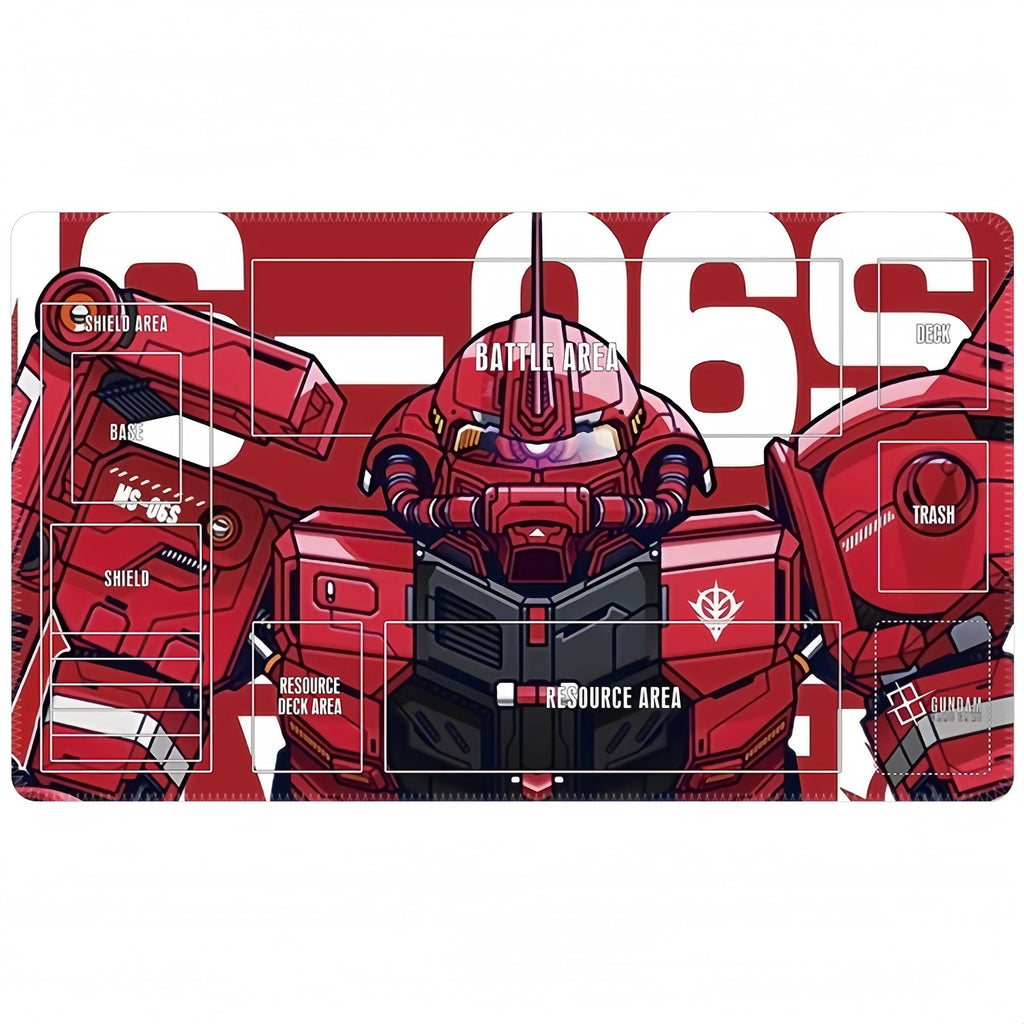 MS-06S Char's Zaku II  Gundam TCG Playmat, 24x14" Mobile Suit Desk Mat, Pro Card Gaming Pad, Fan Art Gamer Gift
