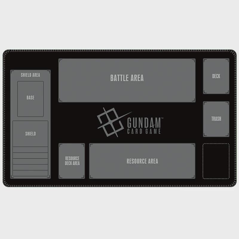 Gundam Card Game Playmat with Zones | 24x14 inches Card Mat for GCG Gift | Black Simple TCG Mat