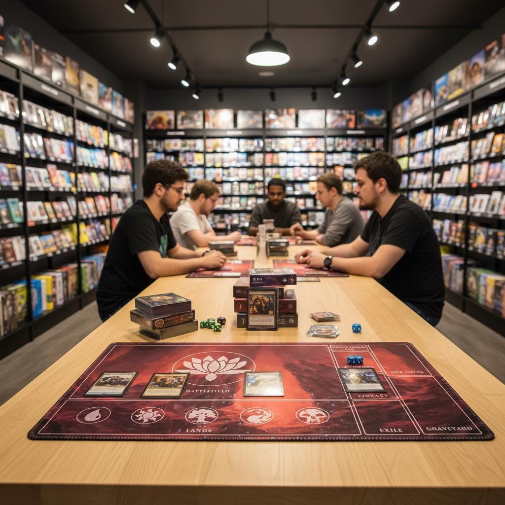 MTG Playmat with Zones, Magic the Gathering Commander Mat, Zoned TCG Desk Mat, EDH Zoned