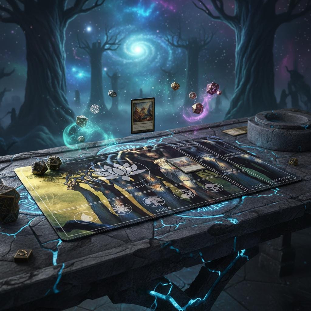 MTG Playmat with Zones, Magic the Gathering Commander Mat, Zoned TCG Desk Mat