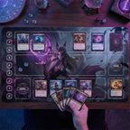 Ahri Arcana Riftbound LOL Playmat - League of Legends Inspired Trading Card Game - 24" x 14" inches (600 x 350 x 2 mm) Stitched Edges