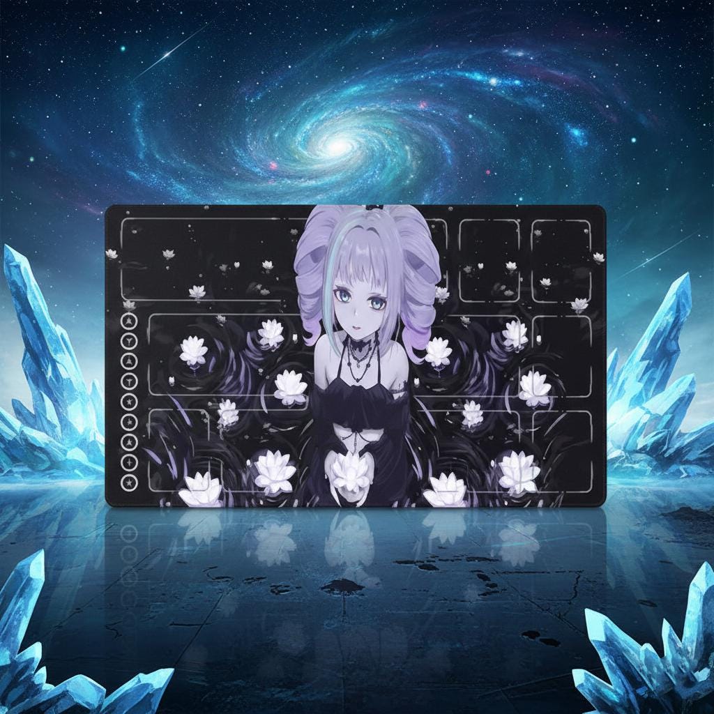 Gothic Lotus Girl Magic The Gathering Playmat | MTG Commander EDH | TCG Gaming Mat with Stitched Edges | 24x14 inches