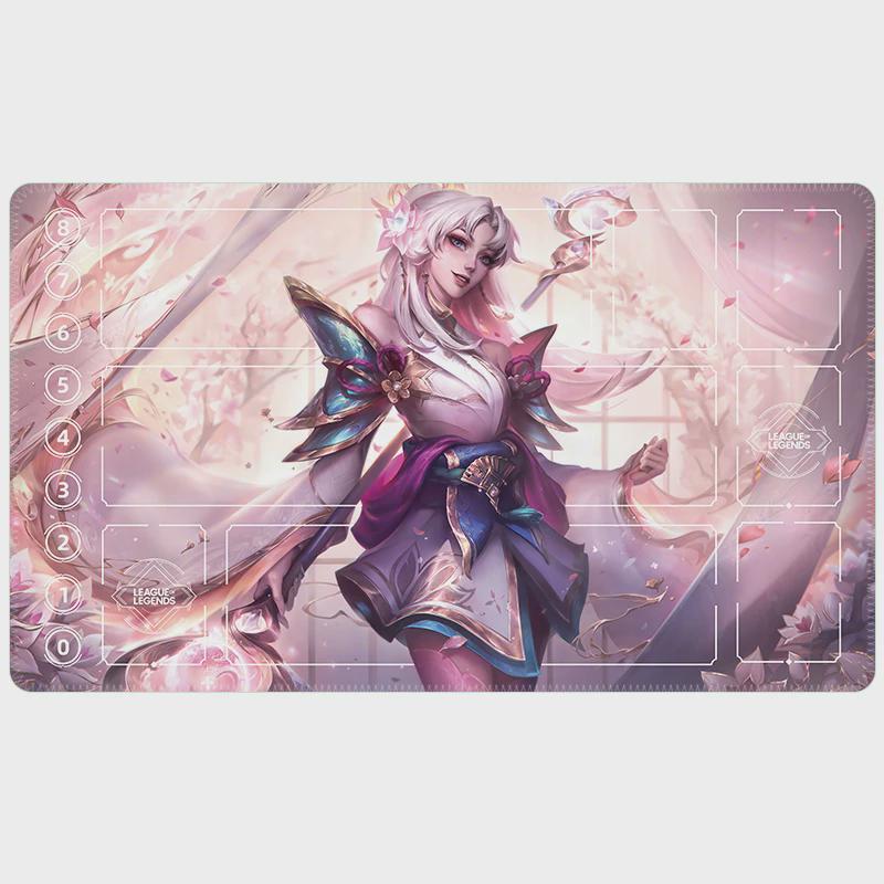 Lux Spirit Blossom Arcana Riftbound LOL Playmat - League of Legends Inspired Trading Card Game - 24" x 14" inches Stitched Edges