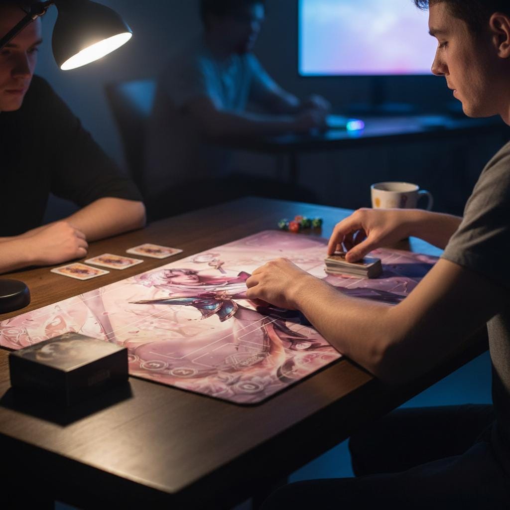 Lux Spirit Blossom Arcana Riftbound LOL Playmat - League of Legends Inspired Trading Card Game - 24" x 14" inches Stitched Edges