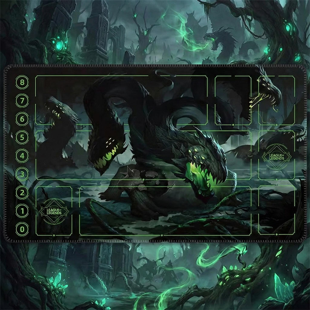 Baron Nashor Arcana Riftbound LOL Playmat - League of Legends Inspired Trading Card Game -24" x 14" inches (600 x 350 x 2 mm) Stitched Edges