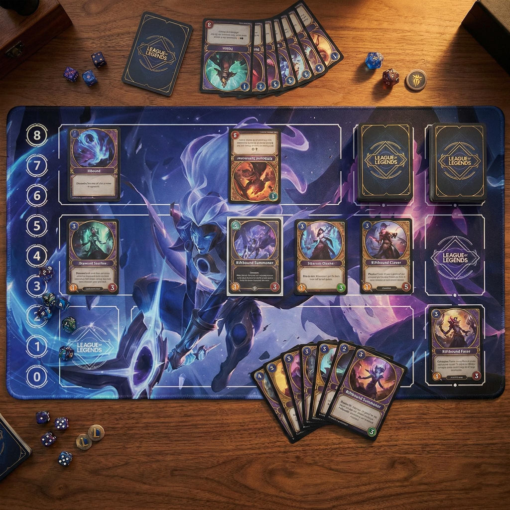 Yasuo Arcana Riftbound LOL Playmat - League of Legends Inspired Trading Card Game - 24" x 14" inches (600 x 350 x 2 mm) Stitched Edges