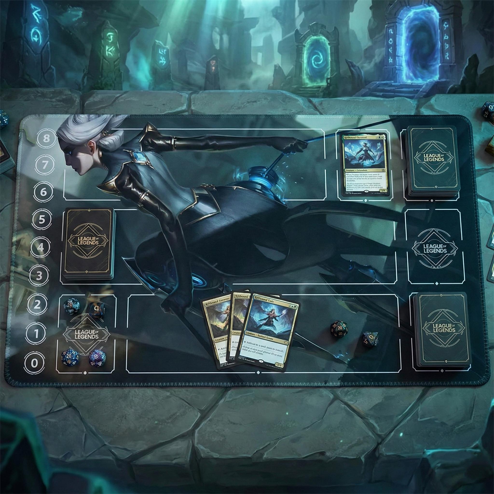Camille League of Legends Riftbound Playmat | Trading Card Game Pad | LOL Desk Mat | 24" x 14" inches Stitched Edges