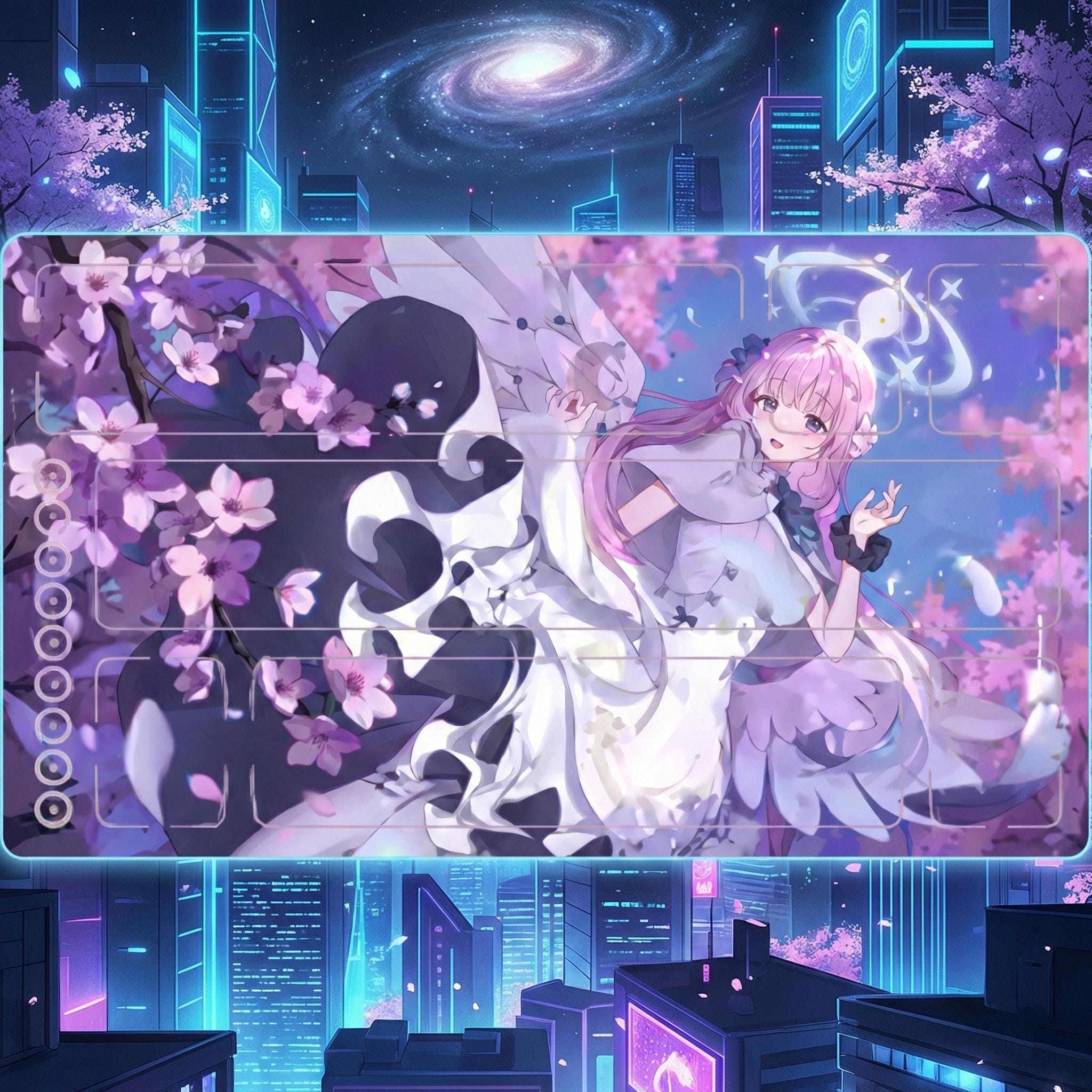 Mika Misono Magic The Gathering Playmat | MTG Commander EDH | TCG Gaming Mat with Stitched Edges | Card Game Desk Mat | 24x14 inches