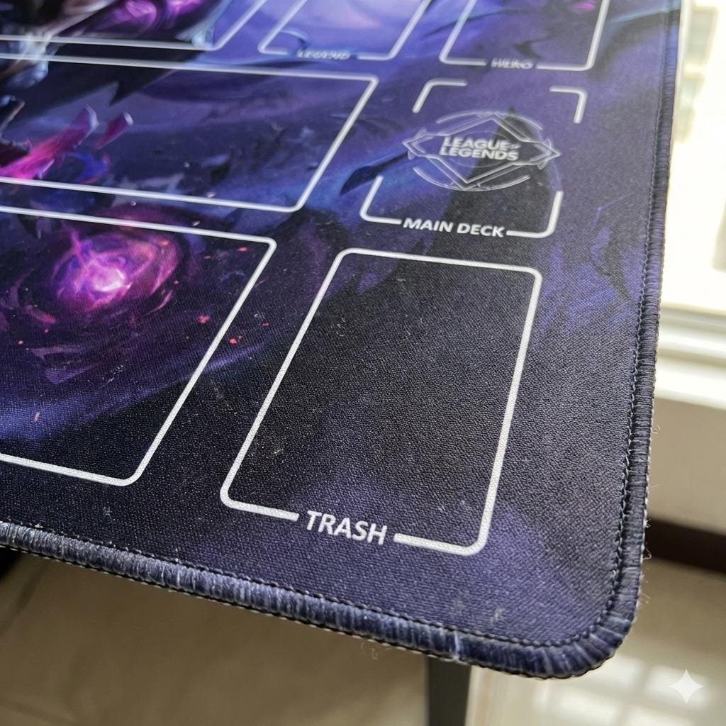 Kai'sa League of Legends Riftbound Playmat | Trading Card Game Pad with Zones | LOL Desk Mat | 24" x 14" inches Stitched Edges