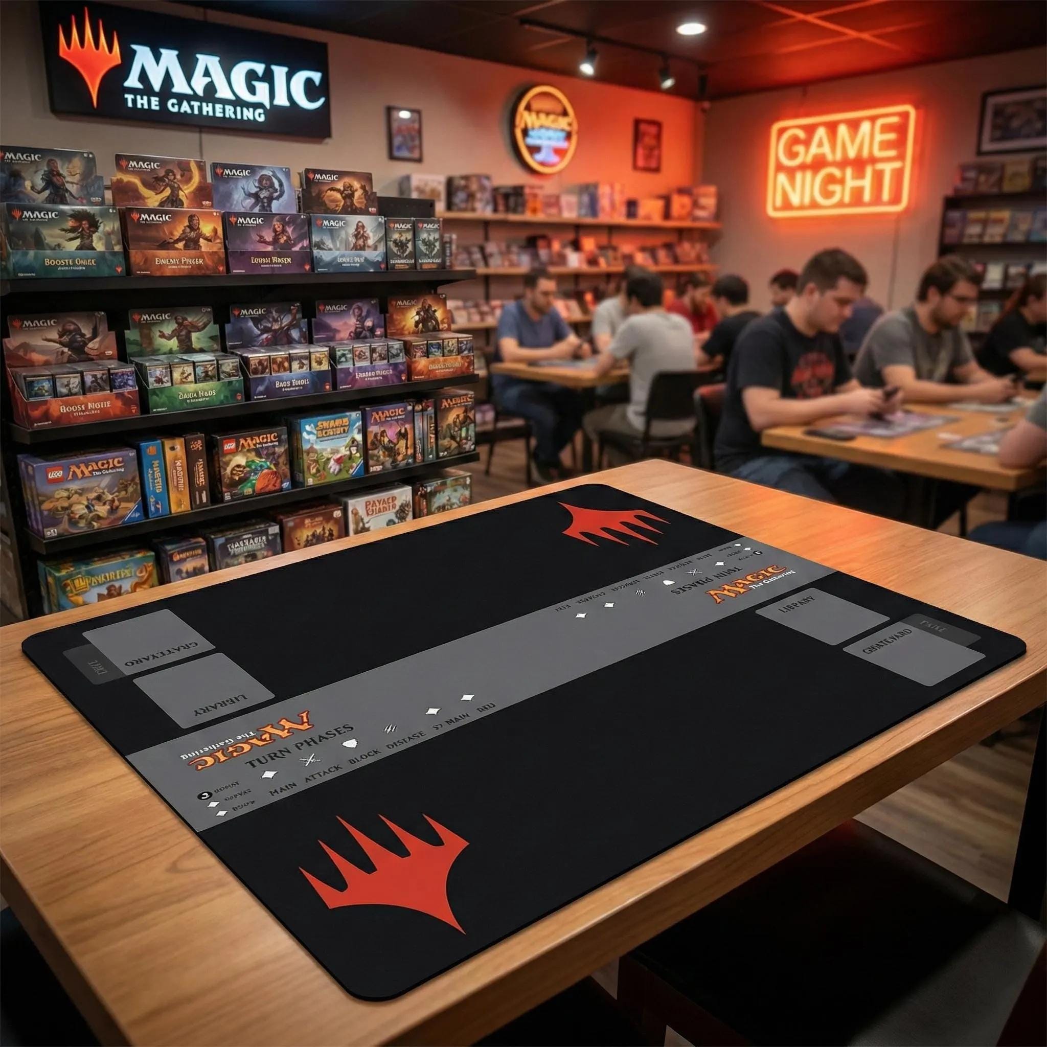 Magic The Gathering 2 Player Playmat - MTG Battle Mat with Zones & Turn Tracker - Professional TCG Tabletop Gaming Mat 24 x 24"
