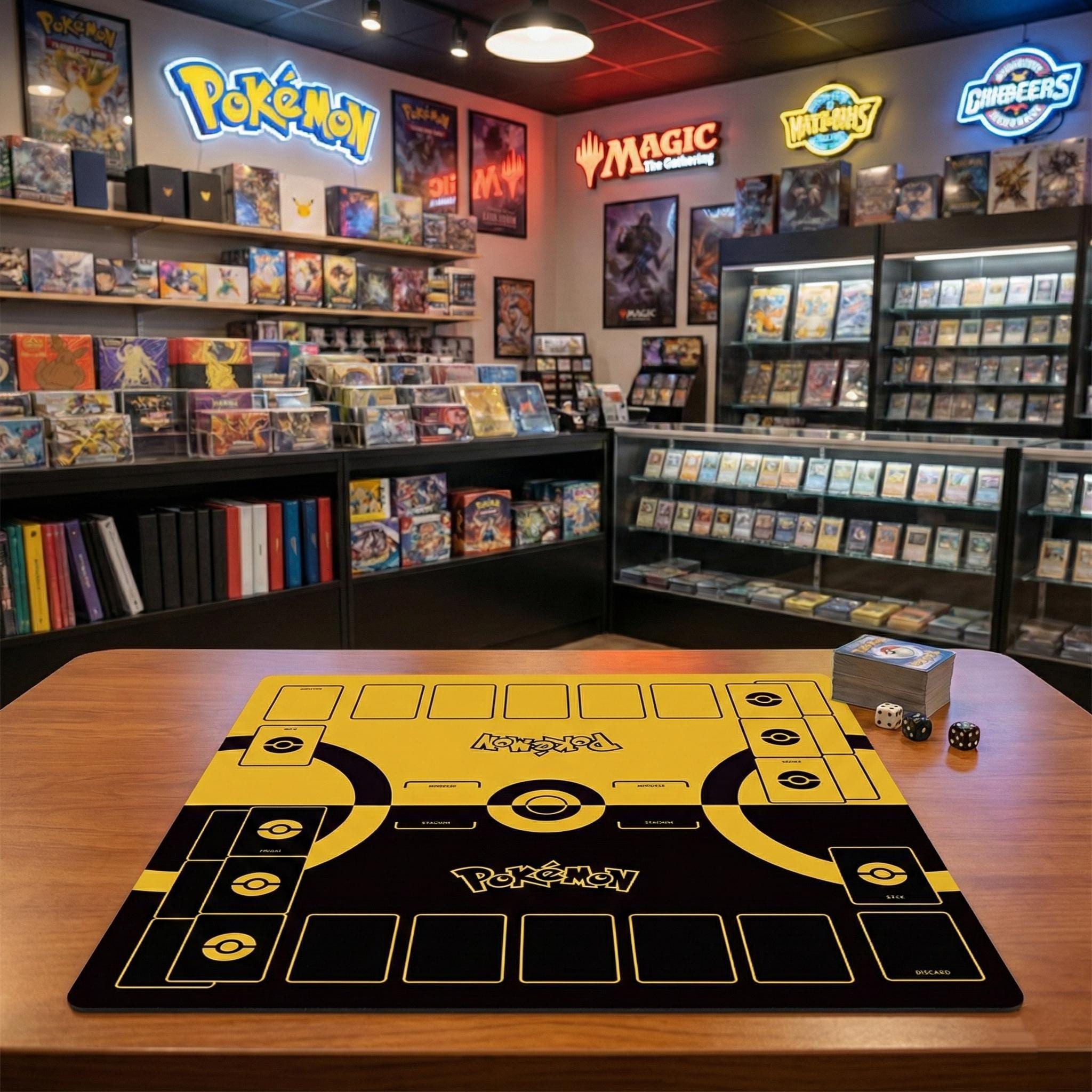 Two Player Pokemon Playmat | Duo PTC Battle Mat | Double Field Resource & Zones |  24 x 24 inches